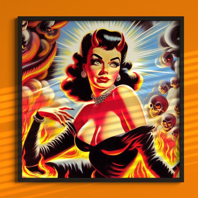 Retro teuflisches Pin-up Poster (Von Creator hochgeladen)