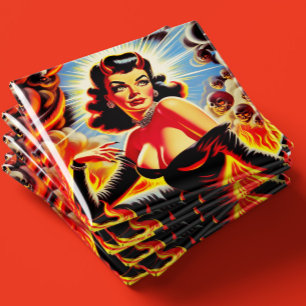 Retro teuflisches Pinup Magnet