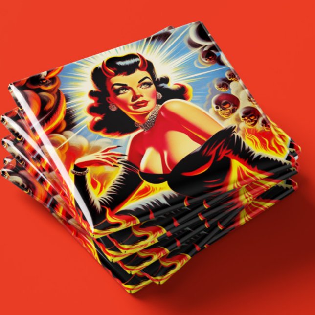 Retro teuflisches Pinup Magnet (Von Creator hochgeladen)