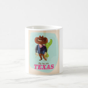 Retro-Texas-Cowboy-Reiseposter Kaffeetasse