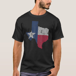 Retro Texas Flag Karte Männer Frauen Kinder Jugend T-Shirt