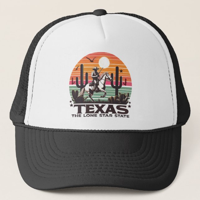 Retro Texas Truckerkappe (Vorderseite)