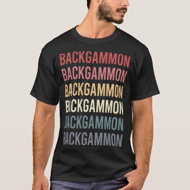 Retro Text Backgammon T-Shirt (Vorderseite)