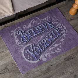 Retro-Text Blühe Motivierend Zitat-Violett Fußmatte