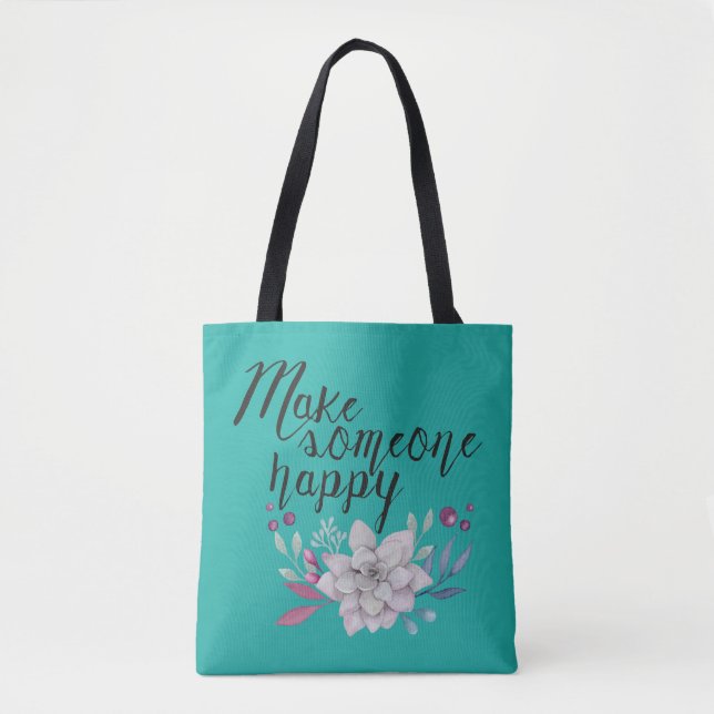 Retro Text Design: jemanden glücklich machen Tasche (Vorderseite)