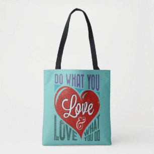 Retro Text Design: TUN, WAS SIE LIEBE ... Tasche