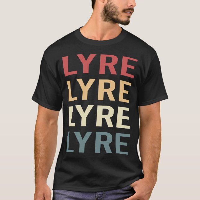 Retro Text Lyre T-Shirt (Vorderseite)