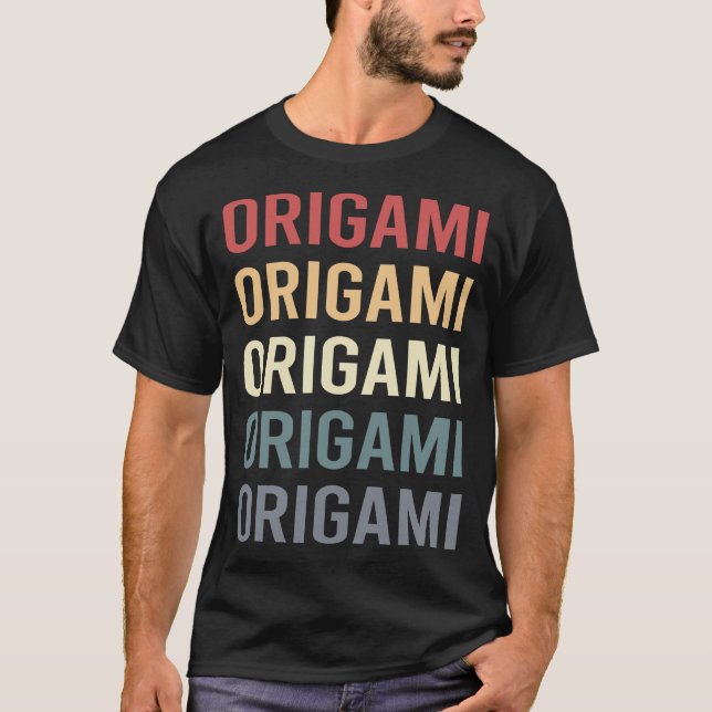 Retro Text Origami T-Shirt (Vorderseite)