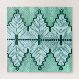 Retro textiles Garnhuschen, grafischer Puls.
