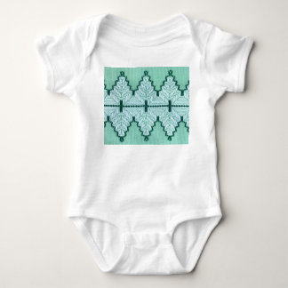 Retro textiles Garnhuschen, grafischer Puls. Baby Strampler