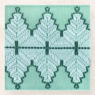 Retro textiles Garnhuschen, grafischer Puls. Glasuntersetzer