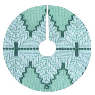 Retro textiles Garnhuschen, grafischer Puls. Polyester Weihnachtsbaumdecke