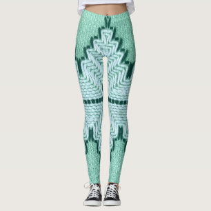 Retro-Textilgarneinfassung, grafischer Puls. Leggings