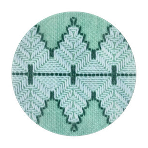 Retro-Textilgarneinfassung, grafischer Puls. Schneidebrett