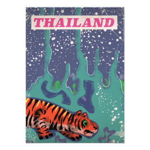 Retro Thailand tiger Reiseplakat Fotodruck