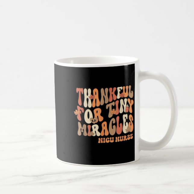 Retro Thankful For Tiny Miracles Thanksgiving Nicu Kaffeetasse (Rechts)