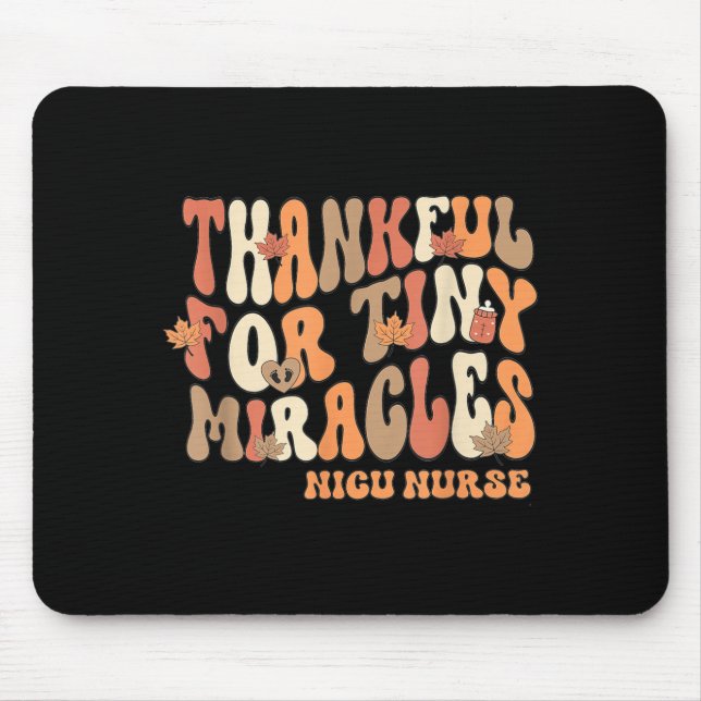 Retro Thankful For Tiny Miracles Thanksgiving Nicu Mousepad (Vorne)