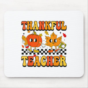 Retro Thankful Teacher Groovy Erntedank Wo Mousepad