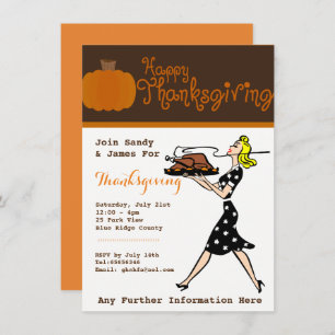 Retro Thanksgiving Diner fêtes Invitations sur mes