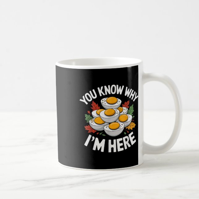 Retro Thanksgiving Dinner You Know Why Im Here Dev Kaffeetasse (Rechts)