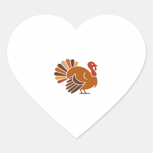 Retro Thanksgiving Turkey � Fall Harvest Design Cl Herz-Aufkleber (Vorderseite)