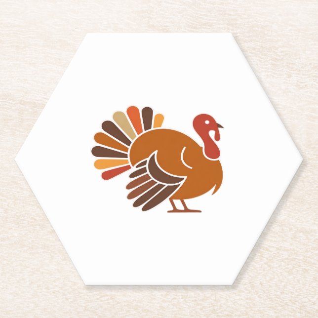 Retro Thanksgiving Turkey � Fall Harvest Design Cl Untersetzer (Vorderseite)