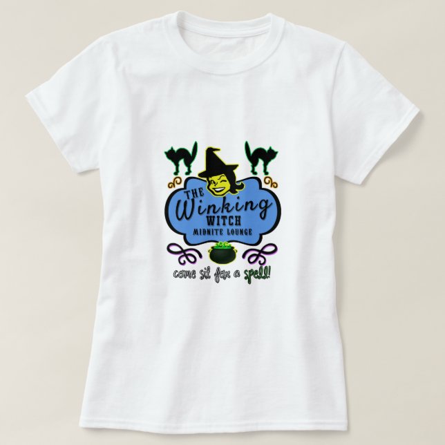 Retro the Winking Hexenlounge T - Shirt (Design vorne)
