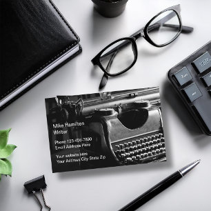 Retro Theme Old Time Writer Schreibmaschine Visitenkarte