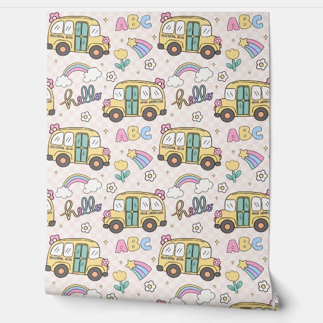 Retro Theme School Tapete (Abrollen)