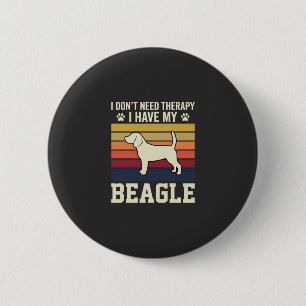Retro-Therapie mit Vintage-Beagle-Hund Button