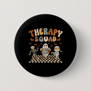 Retro Therapie Squad Slp Ot PT Team Halloween Spee Button
