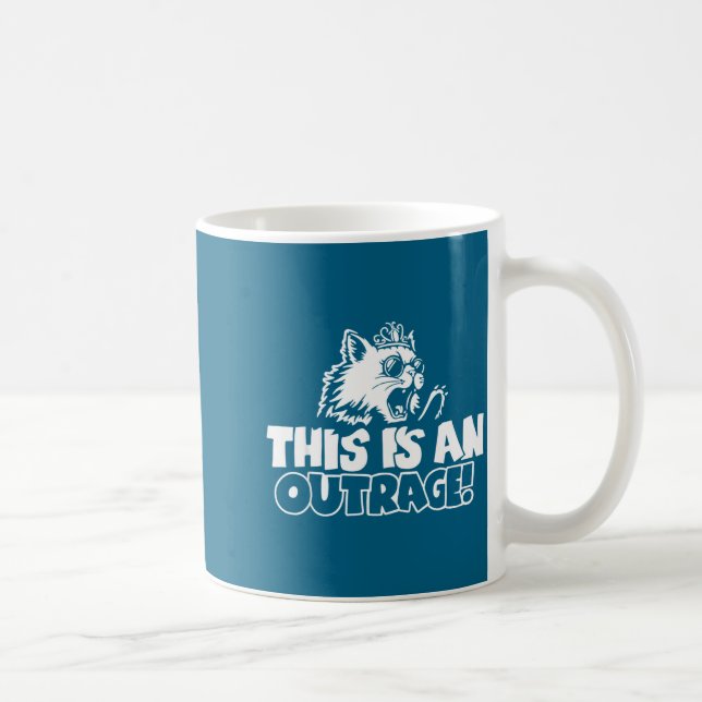 Retro This Is An Outrage Quote Meme Cat Cute Funny Kaffeetasse (Rechts)