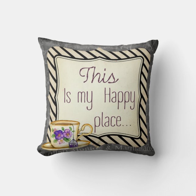 Retro "This is My Happy Place" Motivationsplakat, Kissen (Vorderseite)
