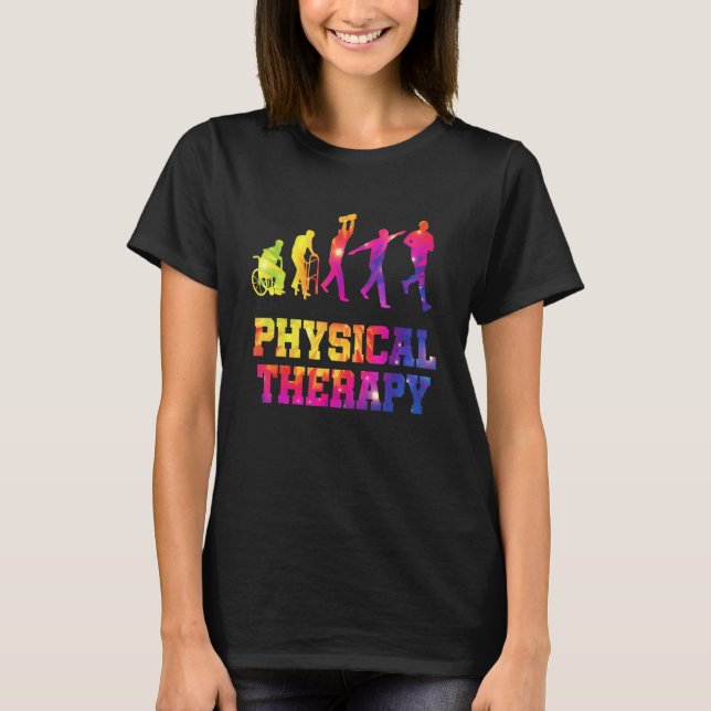 Retro Tie Dye Physical Therapy Evolution  PT Thera T-Shirt (Vorderseite)
