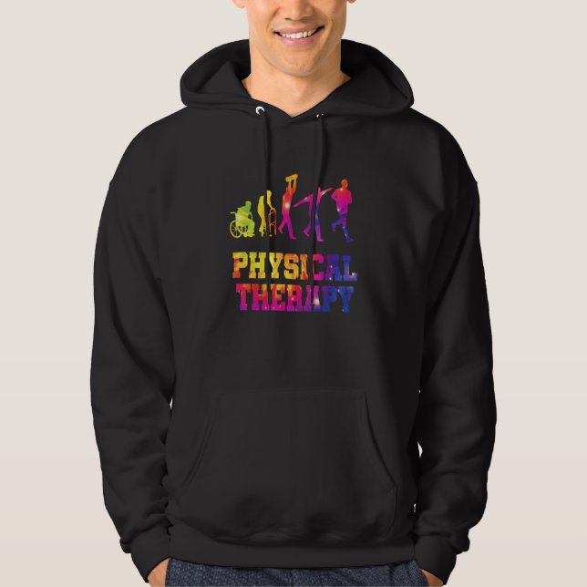 Retro Tie Dye Physiotherapie Evolution  PT Therape Hoodie (Vorderseite)