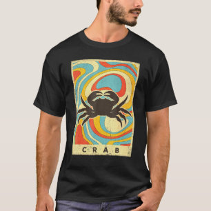 Retro-Tier im Vintage-Stil, das Krabben liebt T-Shirt