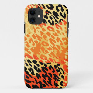 Retro-Tierdruckhaut aus Leopard (schwarz, orange) Case-Mate iPhone Hülle