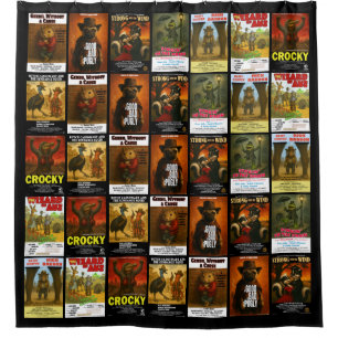 Retro-Tierfilmplakat-Parodien Duschvorhang