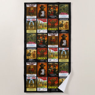 Retro-Tierfilmplakat-Parodien Strandtuch