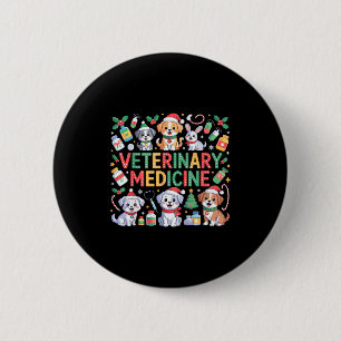 Retro Tiermedizin Vet Tech Katzen Hund Liebhaber C Button