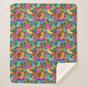 Retro TierSilhouette-Muster Sherpadecke