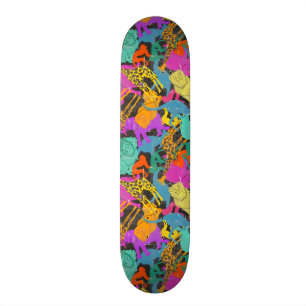 Retro TierSilhouette-Muster Skateboard