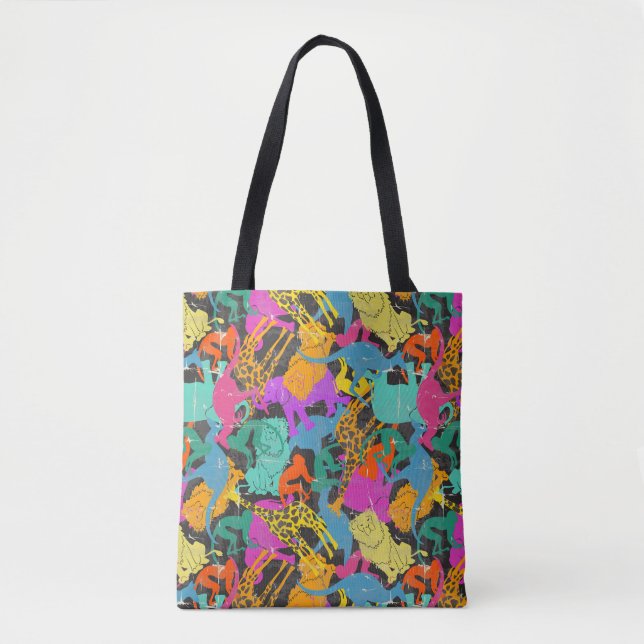 Retro TierSilhouette-Muster Tasche (Vorderseite)