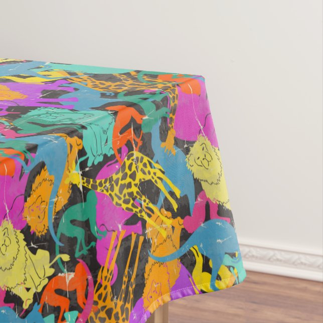 Retro TierSilhouette-Muster Tischdecke (Beispiel)