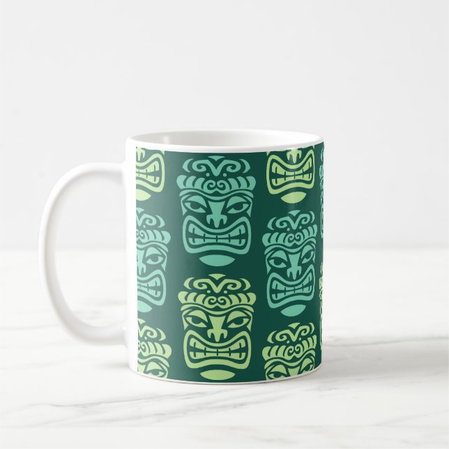 Retro Tiki Beach Bar Pattern Kaffeetasse (Links)