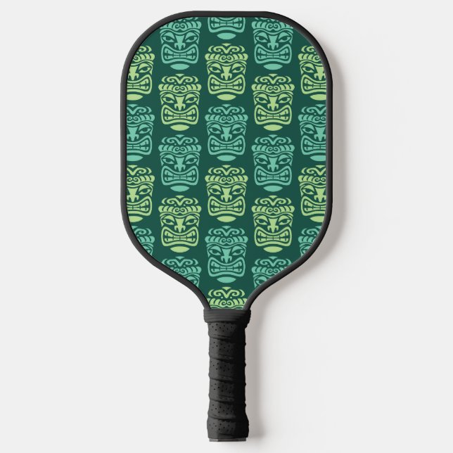Retro Tiki Beach Bar Pattern Pickleball Schläger (Vorderseite)