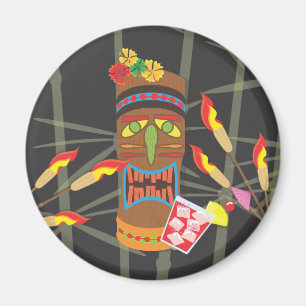 Retro Tiki Kopf Magnet