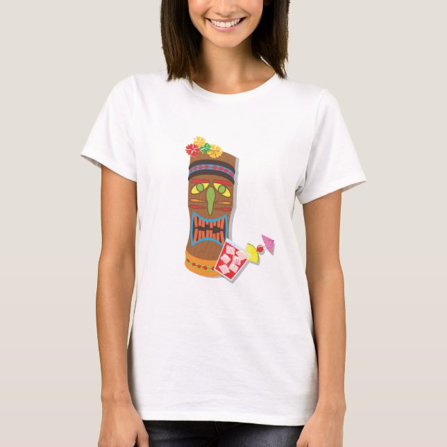 Retro Tiki Kopf T-Shirt (Vorderseite)