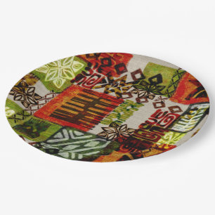 Retro-tiki-luau-Party-Teller Pappteller