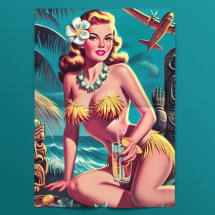 Retro-Tiki-Pinup Seidenpapier